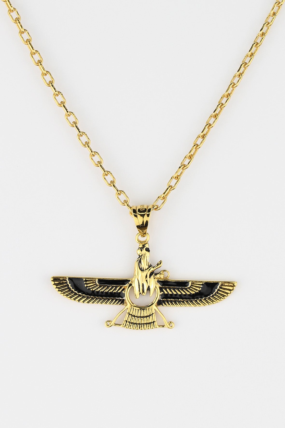 FARAVAHAR 925 SILVER BLACK LIMITED NECKLACE