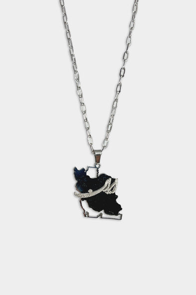 IRAN MAP 1.12 STAINLESS STEEL NECKLACE