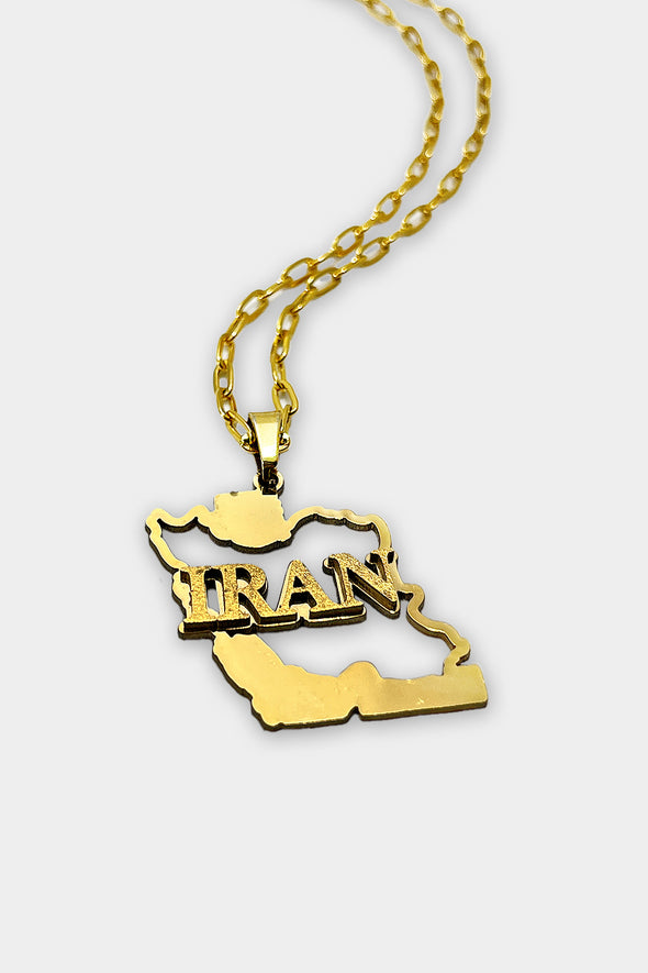 IRAN MAP 1.2 STAINLESS STEEL NECKLACE