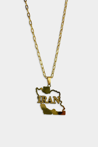 IRAN MAP 1.2 STAINLESS STEEL NECKLACE