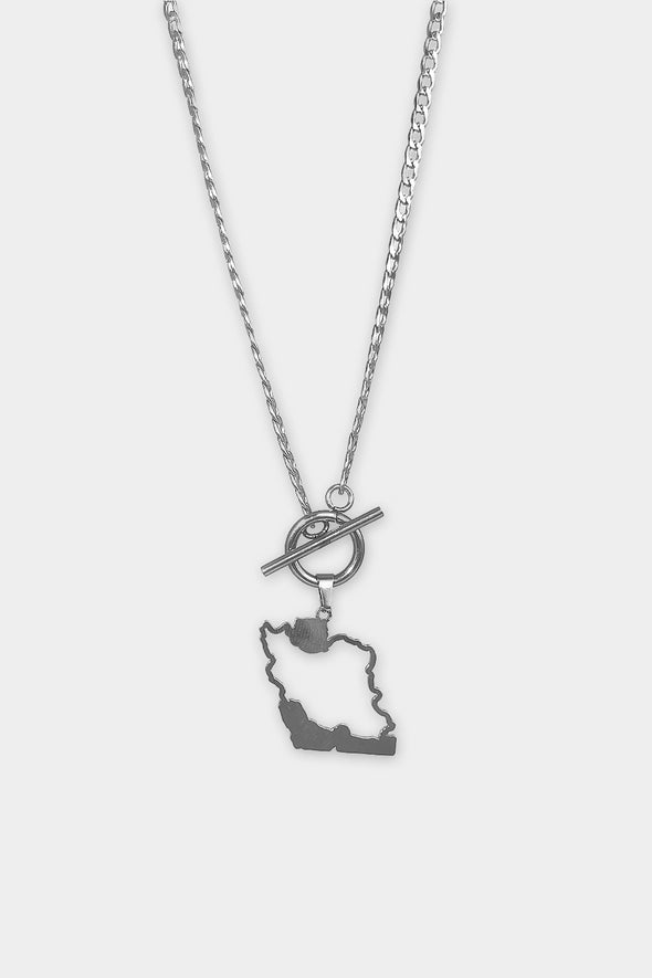 IRAN MAP 1.31 STAINLESS STEEL NECKLACE