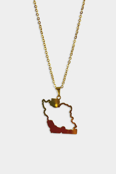 IRAN MAP 1.3 STAINLESS STEEL NECKLACE