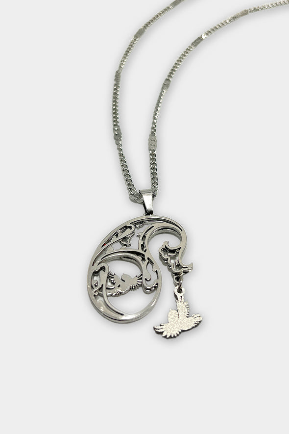PAISLEY BIRDS STAINLESS STEEL NECKLACE